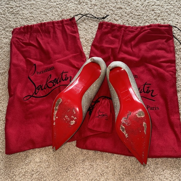 Christian Louboutin Kate Glitter Pointed Toe Pump - Picture 3 of 8